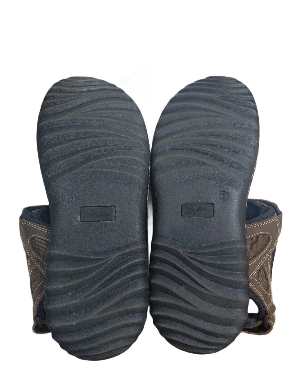 Bjorndal Men's Brown Leather Outdoor Sandals Adjustable Cushioned Size 12